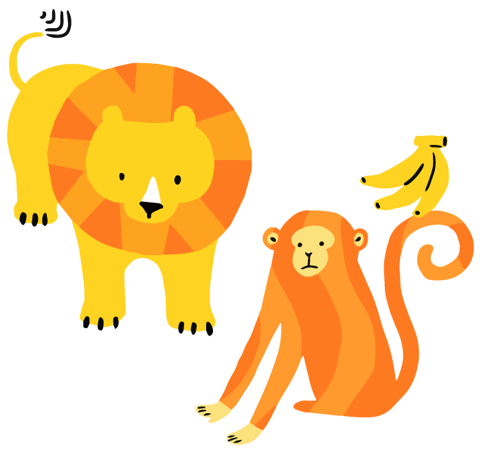 ライオンとサル